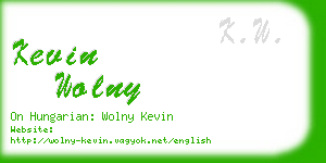 kevin wolny business card
